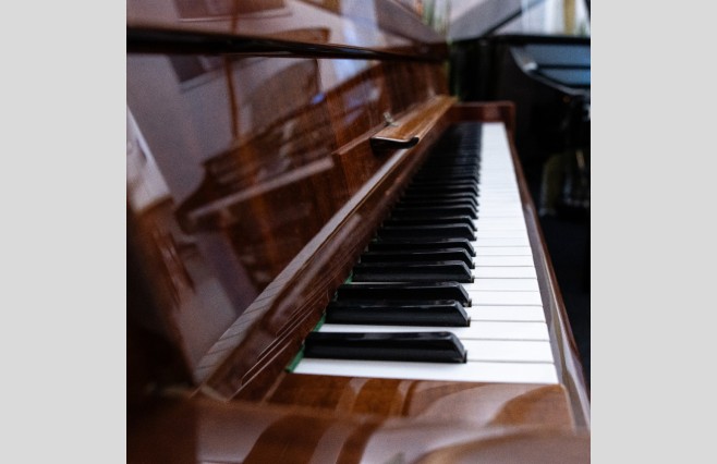 Used Lippman Polished Cut Mahogany 120 Upright Piano - All Inclusive Premium Package (SN:649300) - Image 7